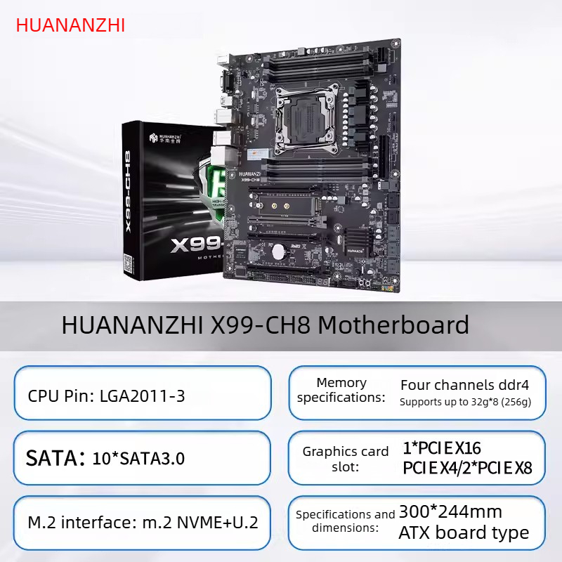 Dual Lga2011-3 Server Motherboard Combo - HUANANZHI LGA2011-3 X99 Anakart X99 CH8