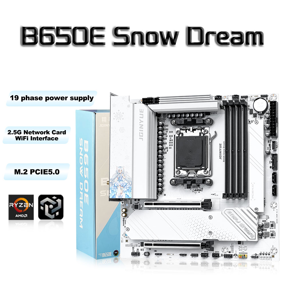 Am5 Micro Atx Pcie 5.0 Motherboard - JGINYUE B650E Kar Rüyası AM5 MATX