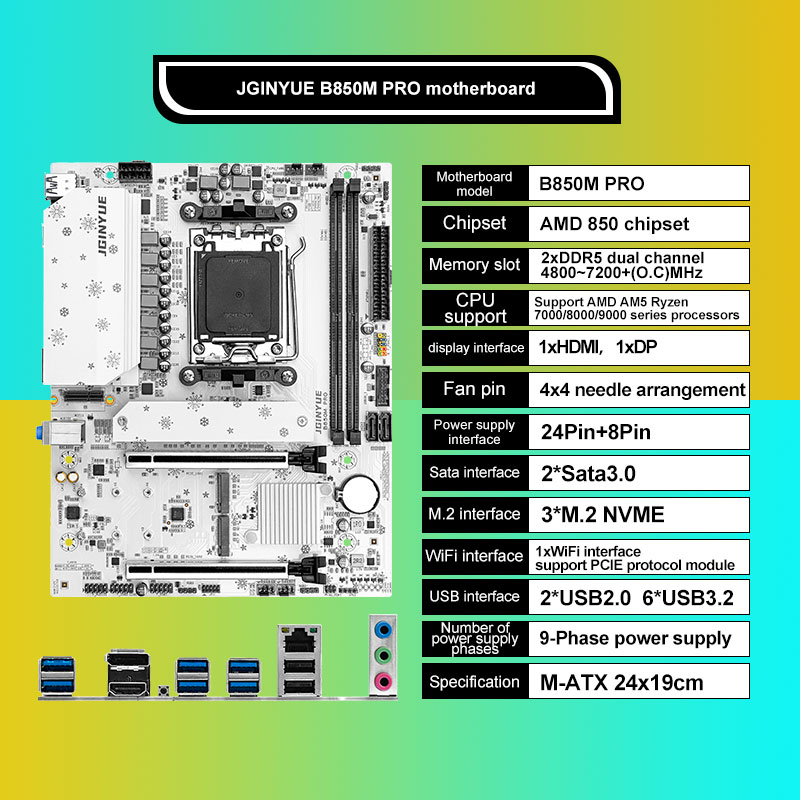 JGINYUE B850M PRO Anakart AMD  - Am5 Micro Atx Pcie 5.0 Motherboard incelemesi ve fiyatı