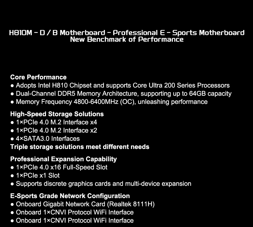 JGINYUE H810M-D/B M-ATX Oyun B - Lga1851 Gaming Motherboard incelemesi ve fiyatı