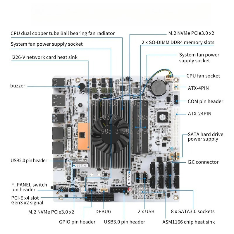 Beyaz Mini-ITX M11 NAS Anakart - Mini Itx Dual 2.5G Nas Motherboard incelemesi ve fiyatı